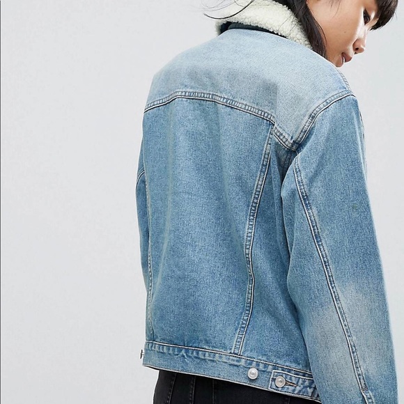 ASOS Fleece Jean jacket - Picture 2 of 4
